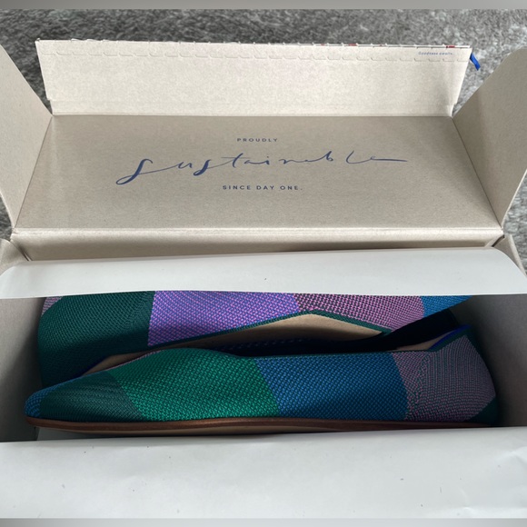 RARE NIB Rothy's The Point DISCONTINUED COLOR “Sugared Berry” vegan flats - Picture 2 of 6